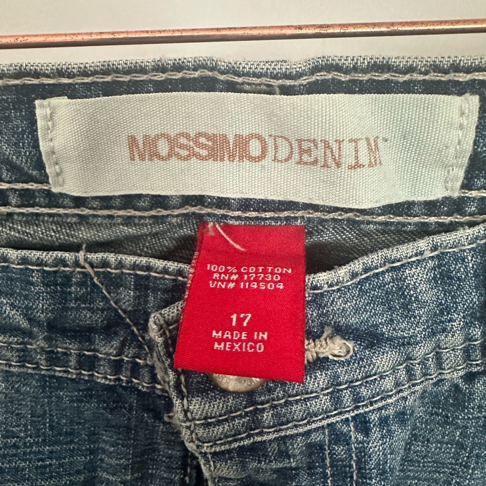 Mossimo Supply Co. Blue Floral Flare Jeans - Picture 3 of 6